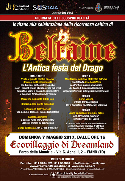 7 maggio 2017 - Ecovillaggio di Dreamland - Celebrazione di Beltaine, l'Antica festa del Drago