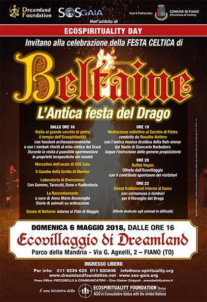 6 maggio 2018 dalle ore 16 - Festa celtica di Beltaine all'Ecovillaggio di Dreamland